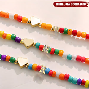 Cute Letter Beaded Choke Personalized Colorful Initial Necklaces