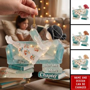 Just A Girl Who Loves Books Sea Glass Effect - Personalized 1-Layer Acrylic Ornament