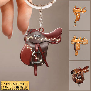 Horse Lovers - Horse Saddle For Riding Horse - Personalized Keychain