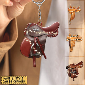 Horse Lovers - Horse Saddle For Riding Horse - Personalized  Keychain