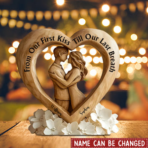 From Our First Kiss Till Our Last Breath - Personalized Couple Custom Shaped Acrylic Plaque