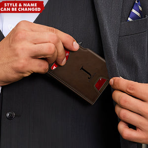 Personalized Slim Pop-Up Card Holder Wallet - RFID Blocking Wallet for Men
