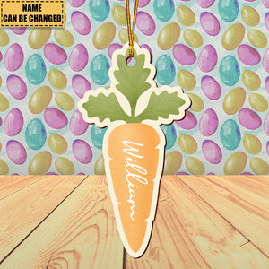 Carrot Bunny Rabbit Easter - Personalized Easter Basket Ornament - Tag Gift For Kid