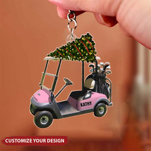 Riding Golf Personalized Keychain, Gifts For Golfer