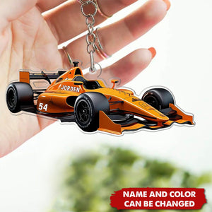 Racing Formula Car Personalized Acrylic Keychain, Gift For Racer