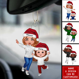 Happy Doll Grandma & Grandkid - Personalized Acrylic Ornament