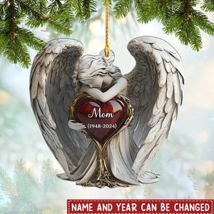 On Angels Wings - Personalized Memorial Ornament