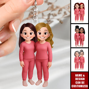 Besties Pink Tone - Personalized Acrylic Keychain