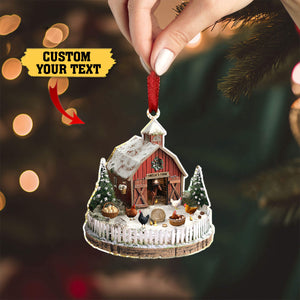 Personalized Acrylic Ornament Farmhouse Barnyard Bliss