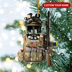 Tactical Gear Stand With Rack Personalized Christmas Ornament