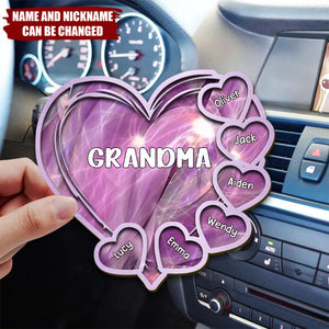 My Kids, My Forever Love - Family Personalized Car Visor Clip - Gift For Mom, Grandma
