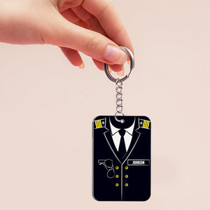 Fly Safe, I Need You Here With Me, Gift For Pilot, Personalized Keychain, Custom Name Pilot Keychain