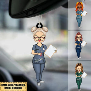 Gift For Nurse - Nurse Vector - Personalized Acrylic Car Ornament