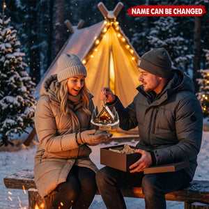 Personalized Christmas Camping Ornament, Custom Couple Camp Keepsake, Winter Tent Ornament, Outdoor Lover Gift, Christmas 2026 Decor