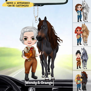 A Girl With Her Lovely Horse Personalized Acrylic Ornament