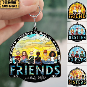 Congrats On Being My Bestie - Personalized Acrylic Keychain - Gift For Best Friends, BFF, Sisters