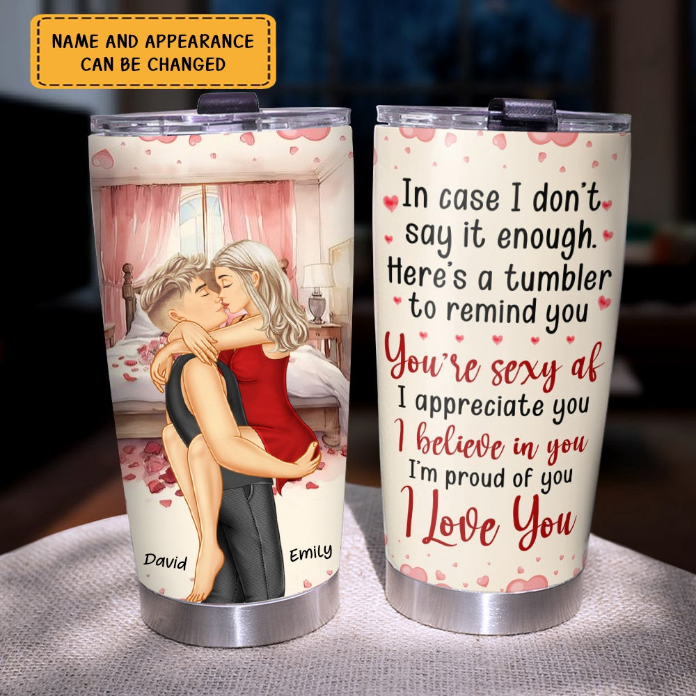 I'm Proud Of You I Love You - Personalized Couple Tumbler - Gift For Valentine's Day