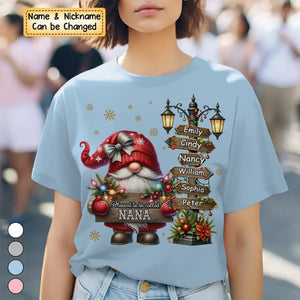 Personalized Grandma And Kids Christmas Dwarf T-shirt - Gift For Nana, Mom