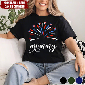 Proud Grandma And Kids Firework 4Th Of July - Personalized Shirt