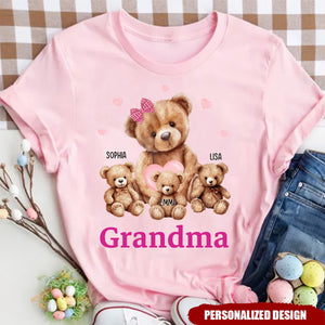 Grandma / Mama Bear With Little Bear Kids Personalized T-Shirt