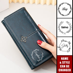 Flower Snap Multi-Card Slots Personalized Name Clutch Bag Wallet