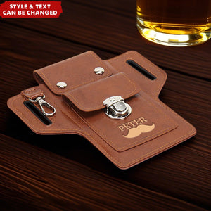 Personalized PU Leather Card Pouch Holsters Phone Waist Bag