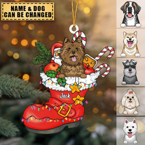 Cute Christmas Dog Cat Santa Shoe Acrylic Ornament