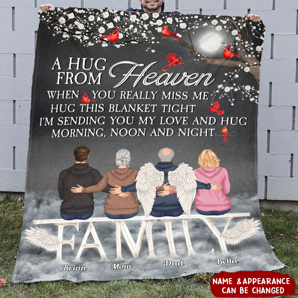 Sending Hugs From Heaven - Personalized Blanket