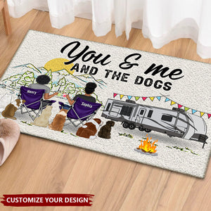 Home Is Where We Park It You And Me And The Dogs - Gift For Camping Lovers - Personalized Doormat