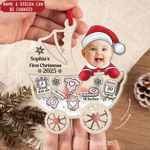 Custom Photo Christmas Santa Baby - Personalized Custom Acrylic Shaker Ornament