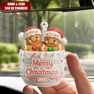 Cookie Crew Forever Personalized Acrylic Car Ornament - Gifts For Mom, Dad, Brother, Sister, Kids