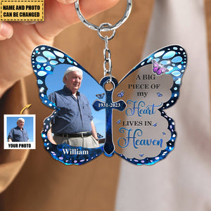 I Am Always With You Butterfly Shape Upload Photo Personalized Keychain