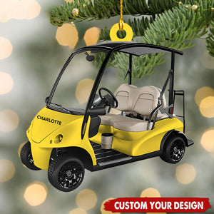 Custom Golf Buggy - Personalized Acrylic Ornament, Christmas Gift For Golf Lover