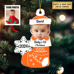 Custom Photo Baby's 1st Christmas - Personalized Acrylic Ornament