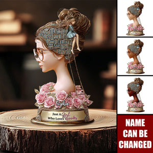 Just A Girl Who Loves Book - Personalized Book Custom Shaped Acrylic Plaque