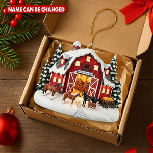 Farm Style - Personalized Christmas Acrylic Ornament, Gifts for Horse Lovers