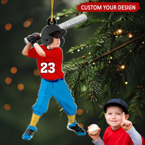 Baseball Kid Personalized Christmas Ornament, Gift For Little Baseball Players