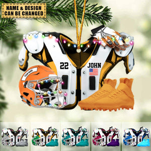 Personalized American Football Christmas Ornament Gift For Football Fans