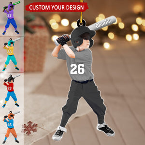 Baseball Kid Personalized Christmas Ornament, Gift For Little Baseball Players
