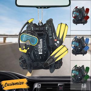 Personalized Scuba Diving Set Acrylic Ornament, Gift For Diving Lovers, Divers