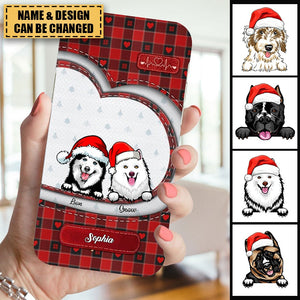 Christmas Plaid Pattern Personalized Dog Phonecase