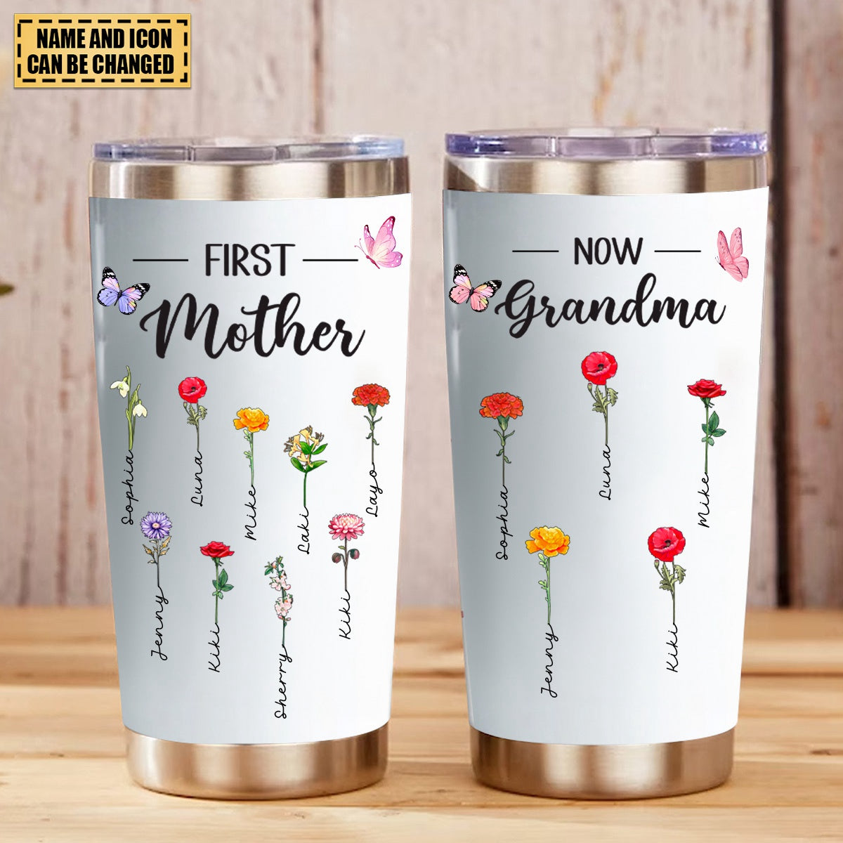 Mother - First Mom Now Grandma - Personalized Tumbler