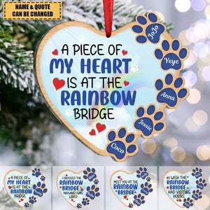 Dog Lovers - I Wish The Rainbow Bridge Had Visiting Hours - Personalized Heart Ornament