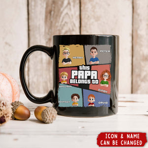 This Dad Belongs To - Personalized Mug