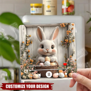 Happy Easter Bunnies Personalized Music Fridge Magnet