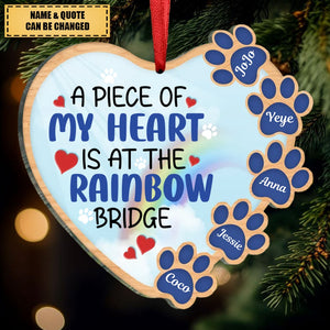 Dog Lovers - I Wish The Rainbow Bridge Had Visiting Hours - Personalized Heart Ornament