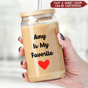 Name Glass Can - Personalized Clear Glass Cup For Him Her