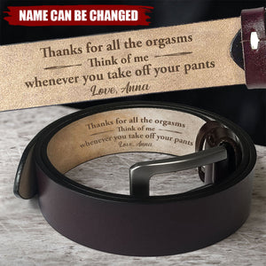 Thanks For All - Personalized Engraved Leather Belt