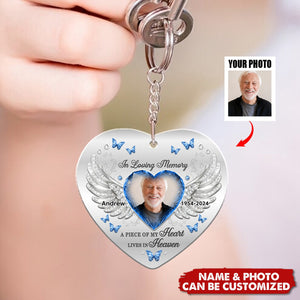 A Piece Of My Heart Lives In Heaven Memorial Acrylic Keychain