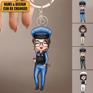 Police Officer - Personalized Keychain - Christmas Gift For Police